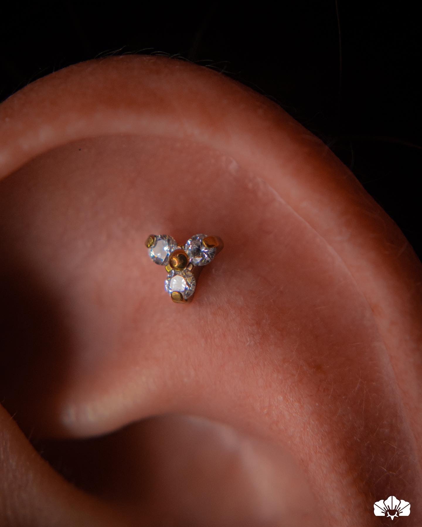 LABRET TITANIO TRINITY SWAROVSKI BLANCO 4.5MM