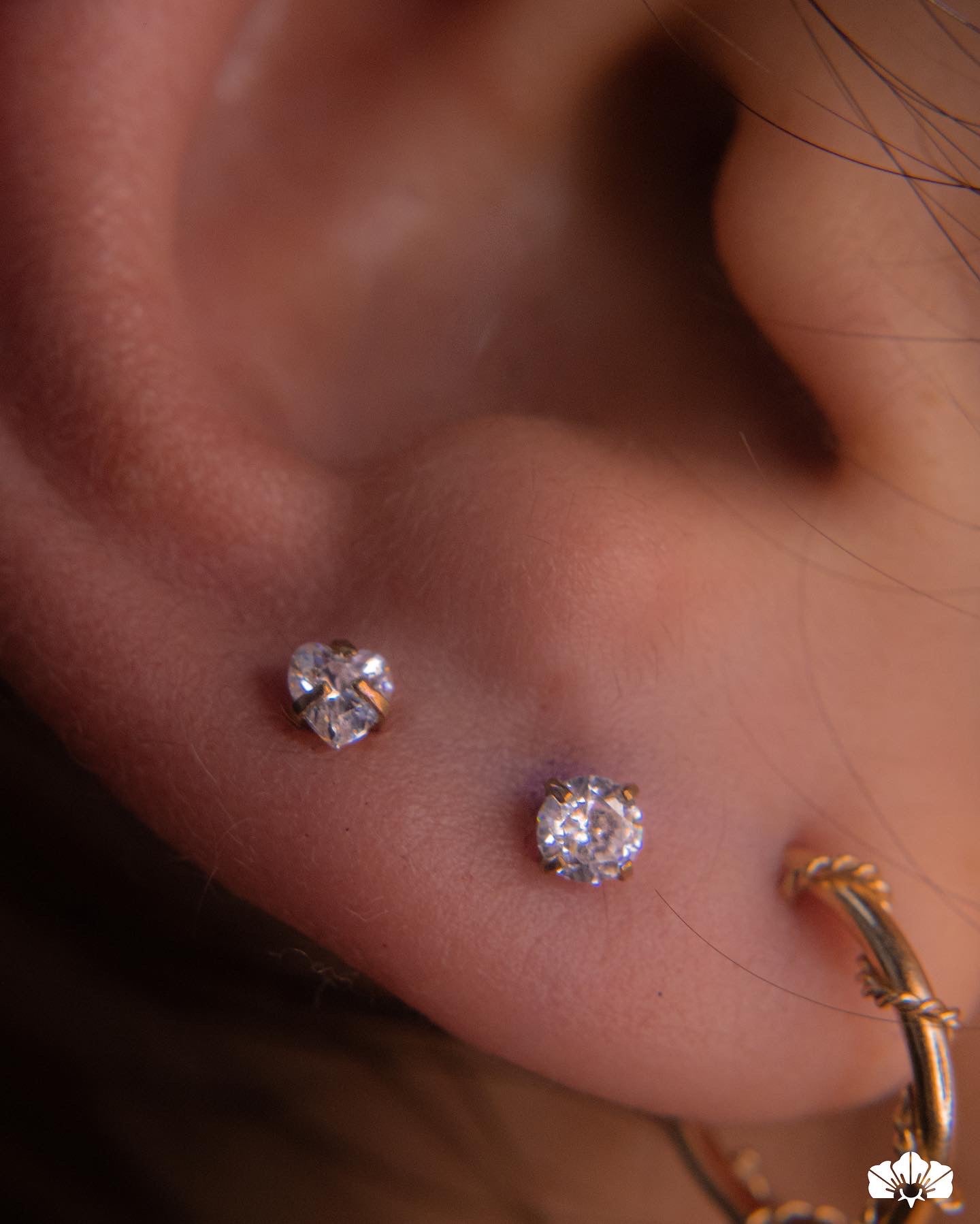 LABRET TITANIO SWAROVSKI CORAZON DE 3MM