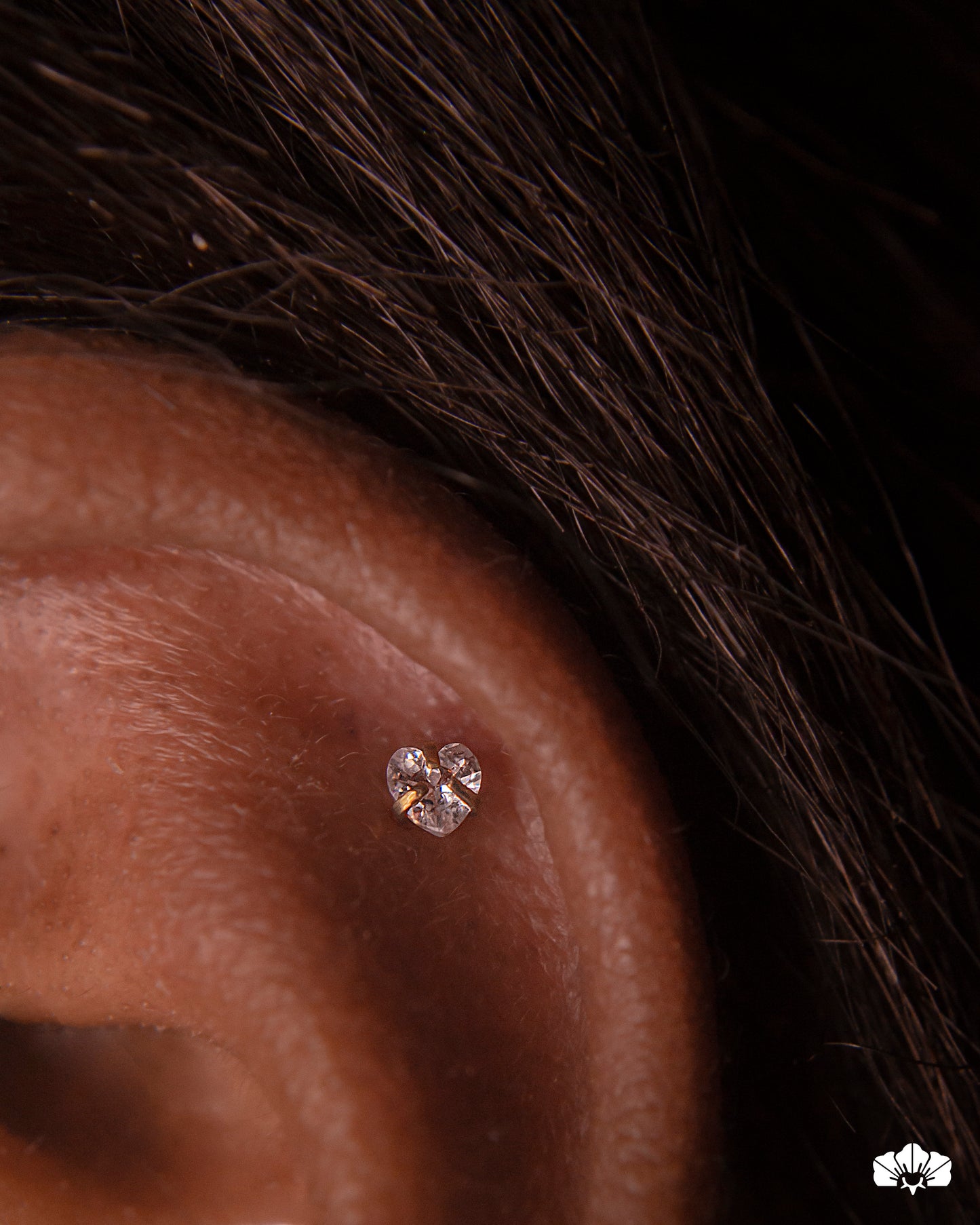 LABRET TITANIO SWAROVSKI CORAZON DE 3MM
