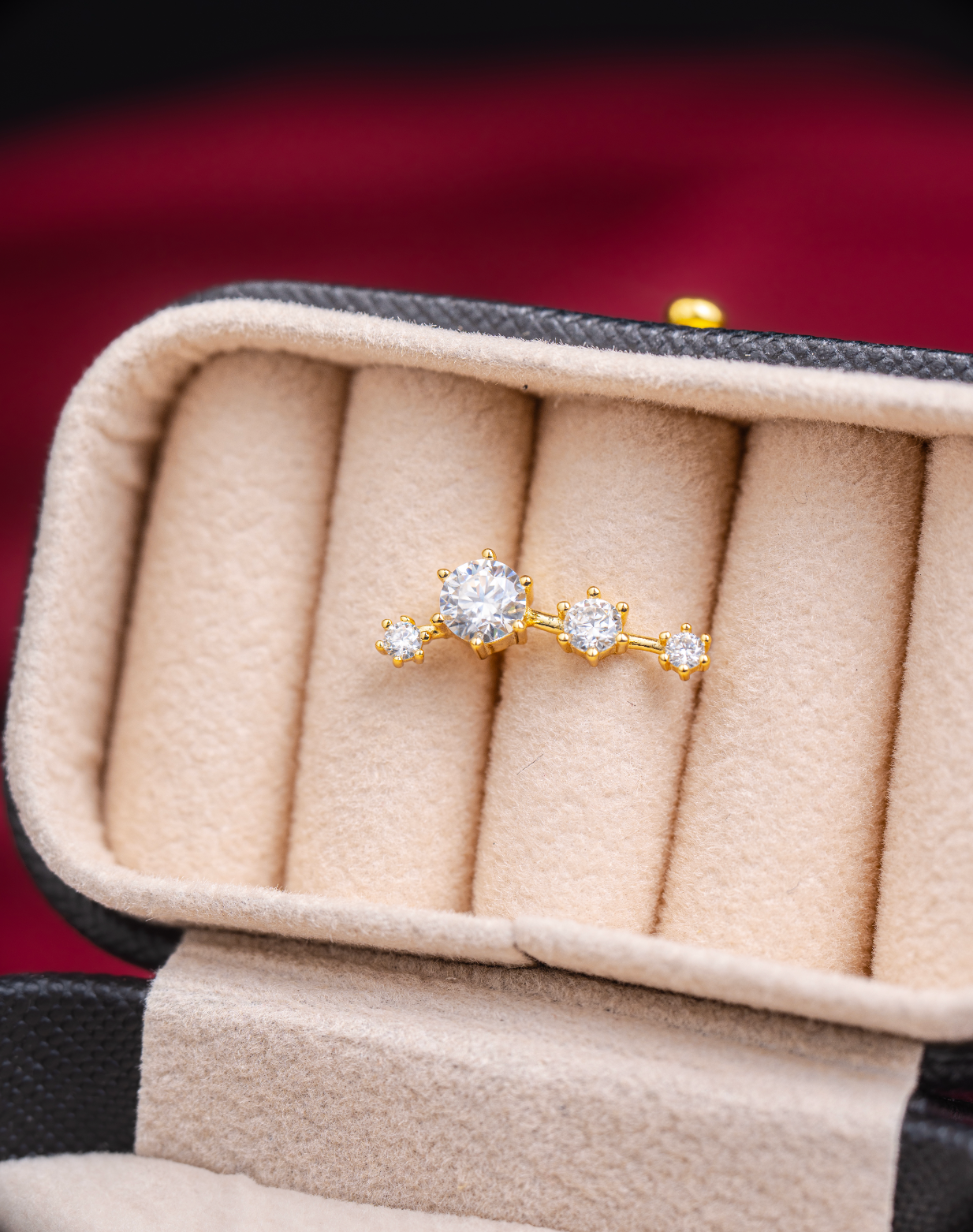 PENDIENTES CONSTELACION PLATA LEY 925 GOLD 18K MOISSANITA 1.67CTW