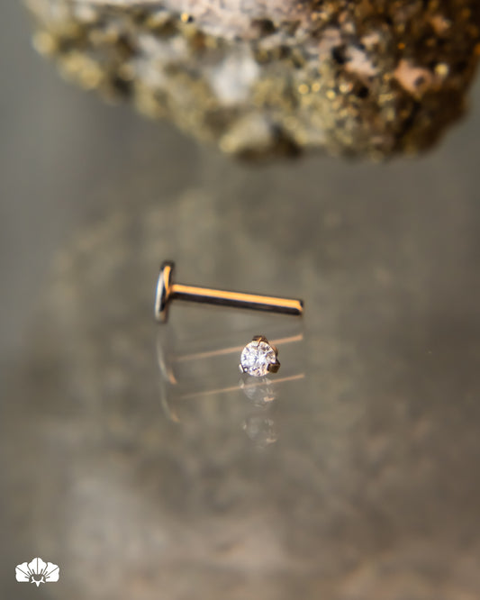 LABRET TITANIO SWAROVSKI 2MM BLANCO