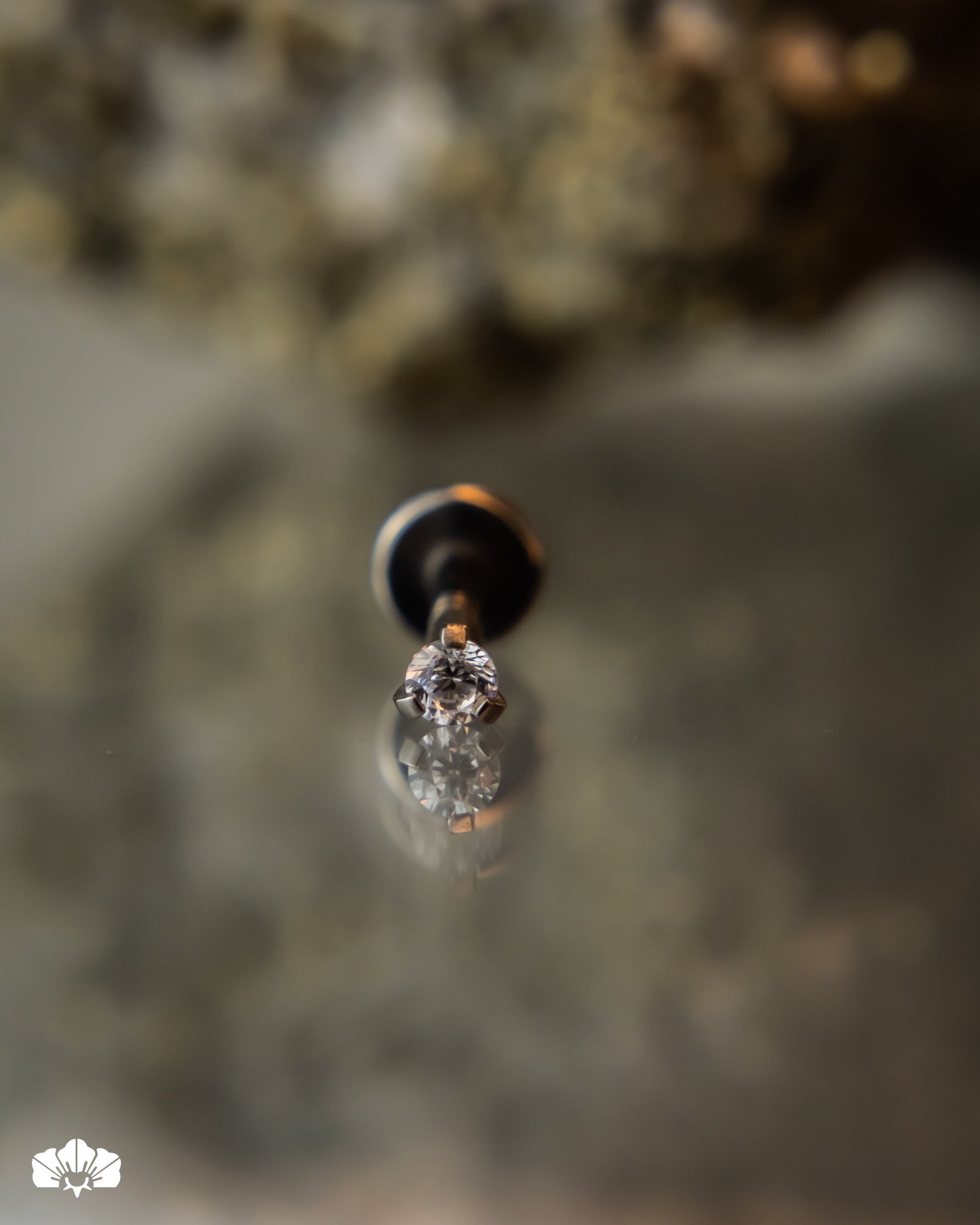 LABRET TITANIO SWAROVSKI 2MM BLANCO