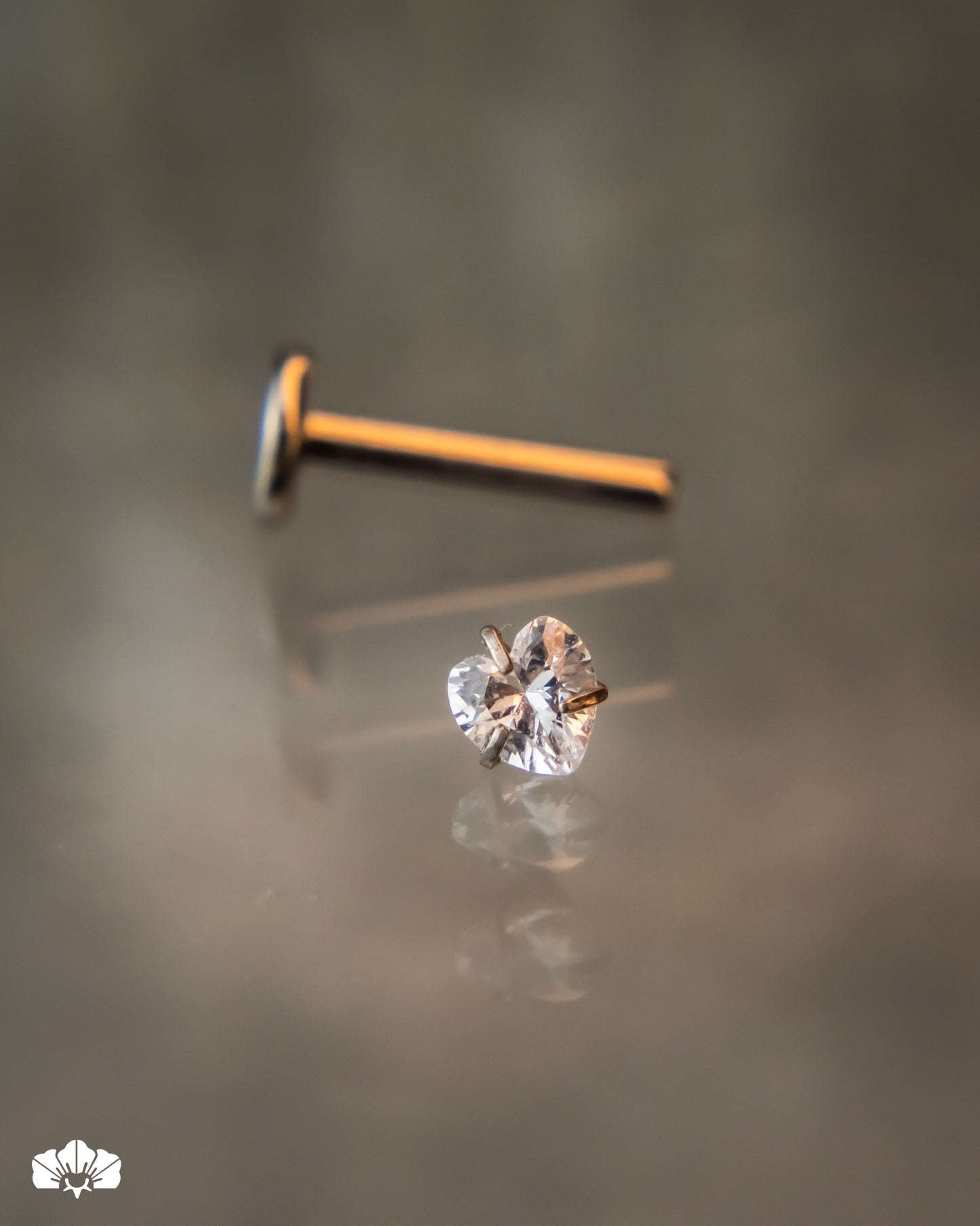 LABRET TITANIO SWAROVSKI CORAZON DE 3MM