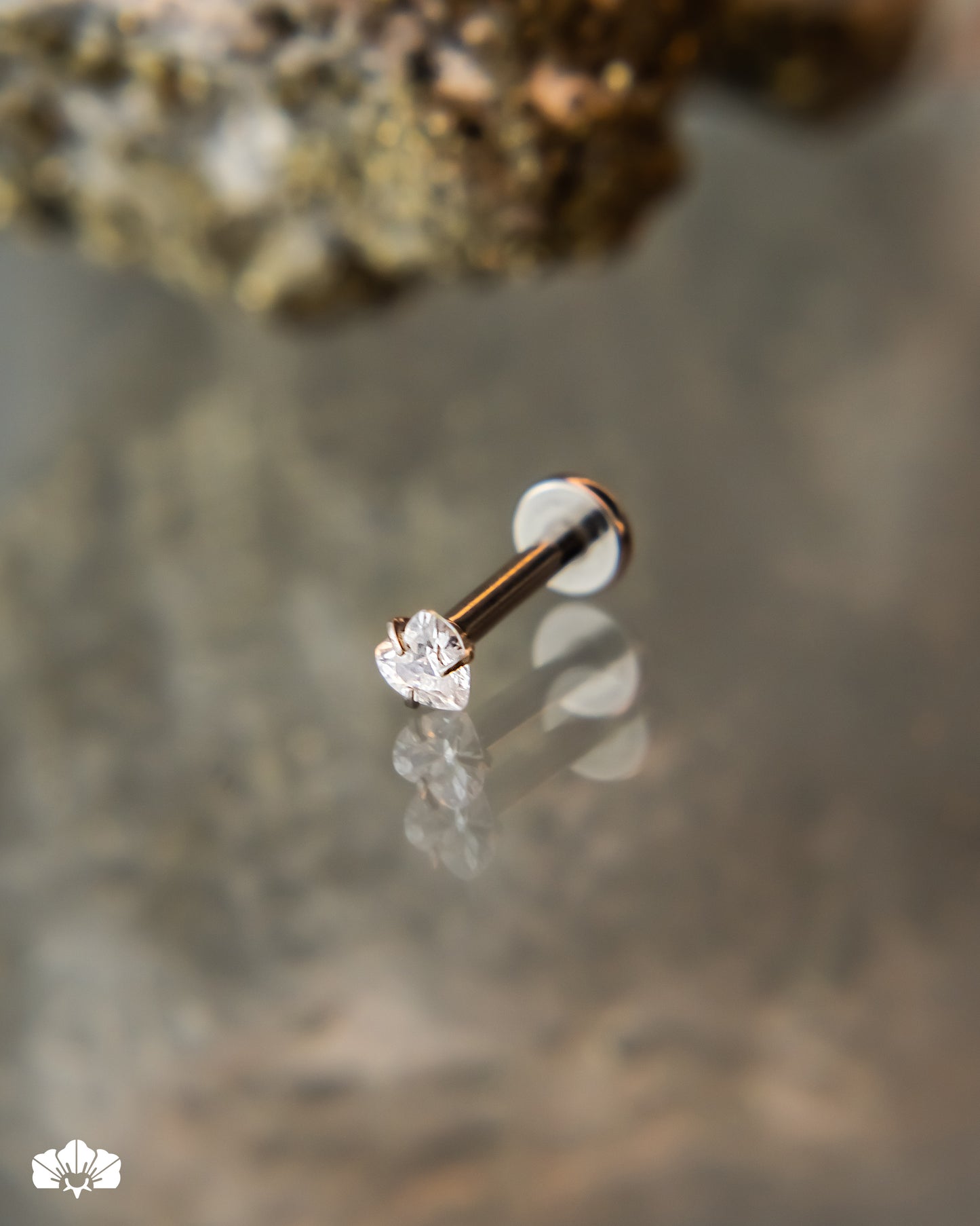 LABRET TITANIO SWAROVSKI CORAZON DE 3MM