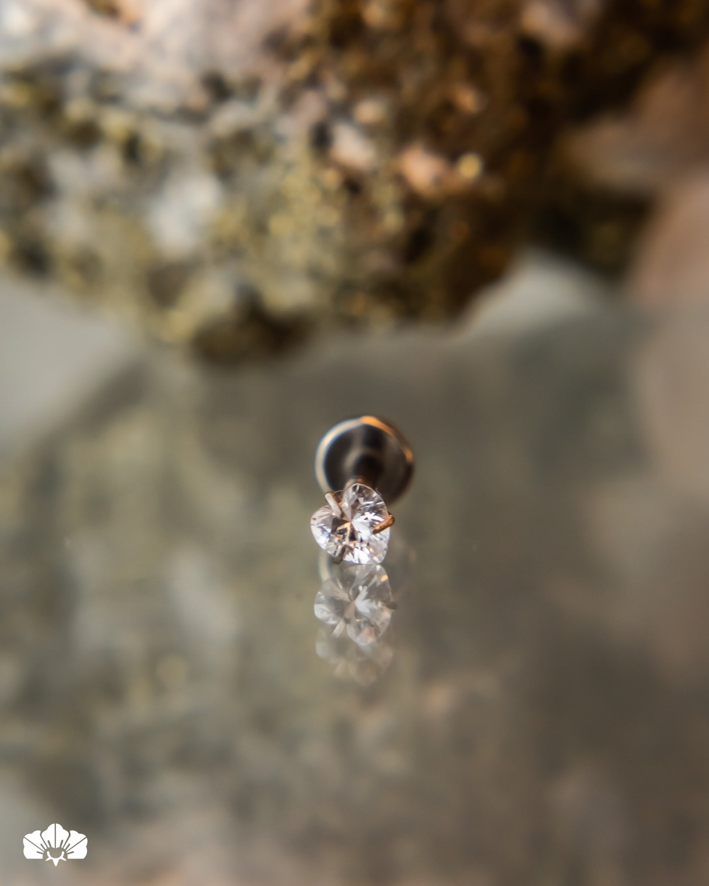 LABRET TITANIO SWAROVSKI CORAZON DE 3MM