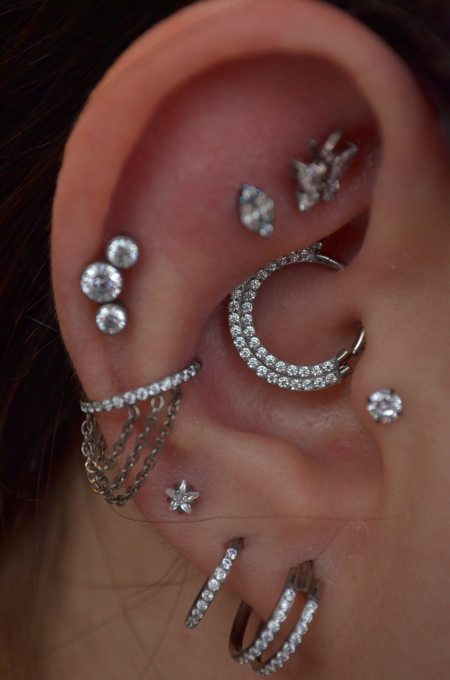 CLICKER TITANIO 10MM DOBLE ARO JUNTOS MINI SWAROVSKI