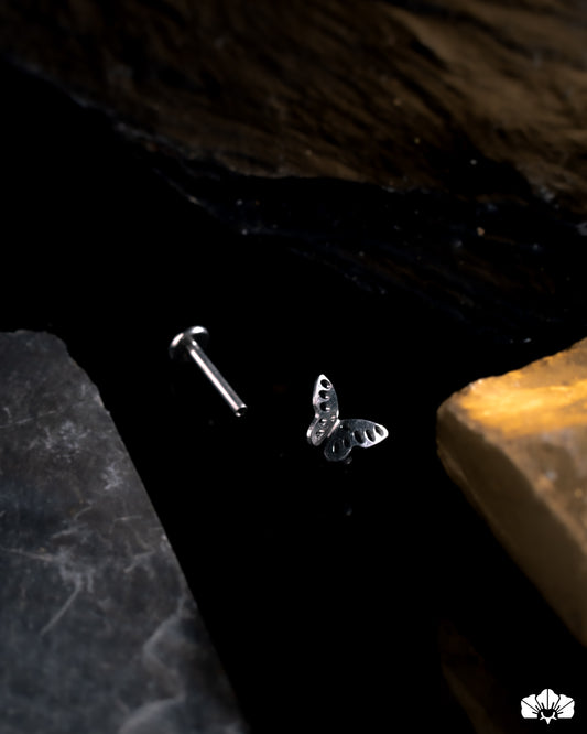 LABRET TITANIO TOP VUELO DE MARIPOSA FILIGRANA