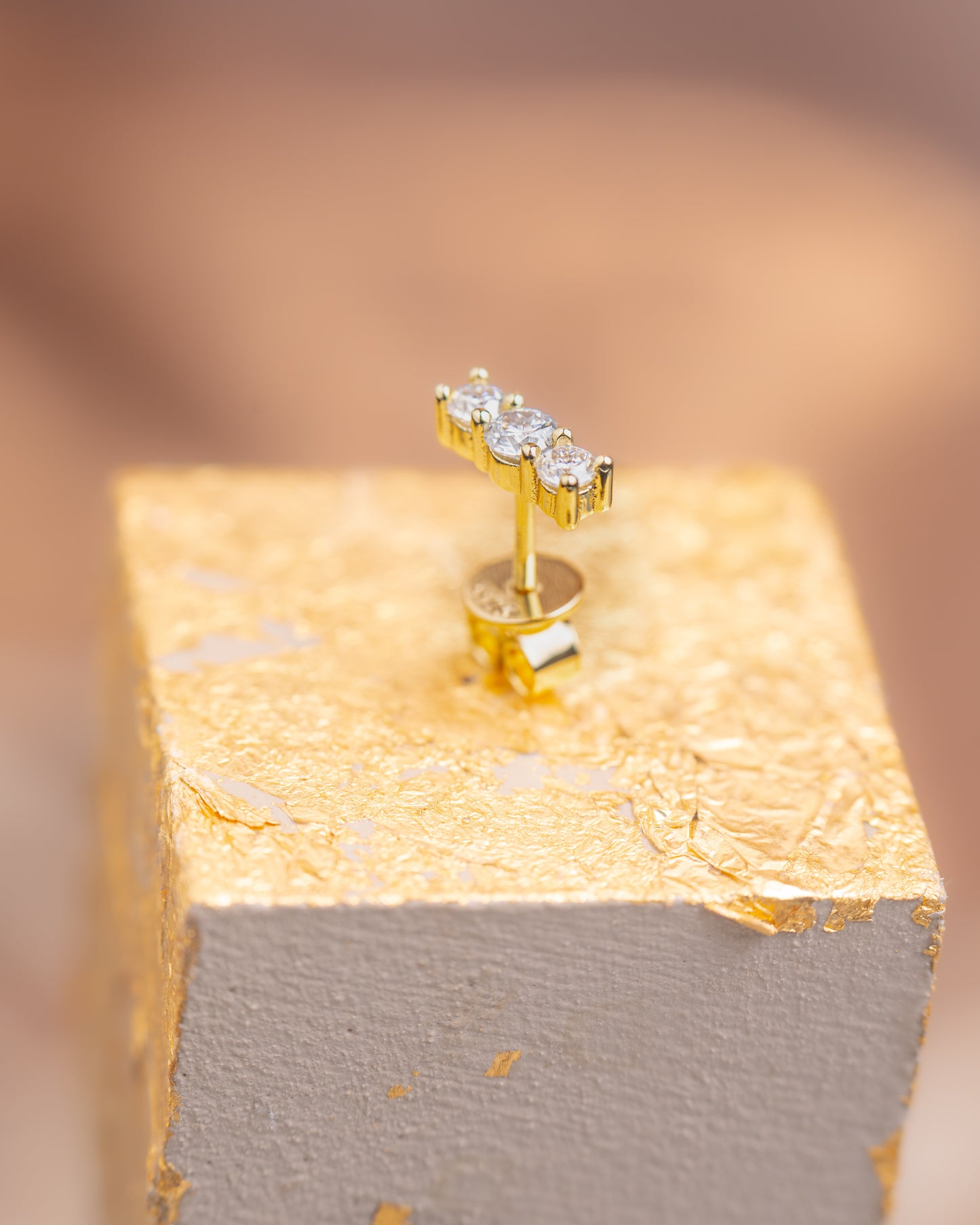 PENDIENTES PLATA LEY 925 GOLD18K MOISSANITAS 1.30CTW