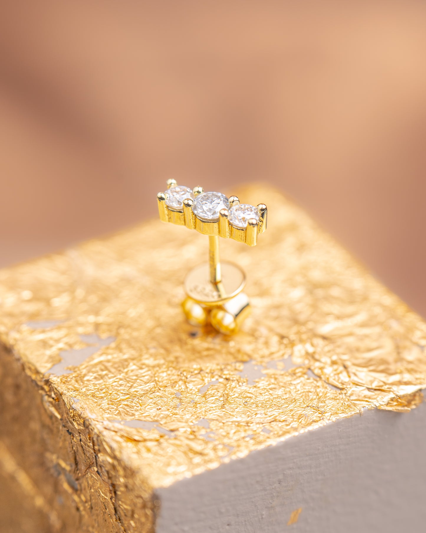 PENDIENTES PLATA LEY 925 GOLD18K MOISSANITAS 1.30CTW