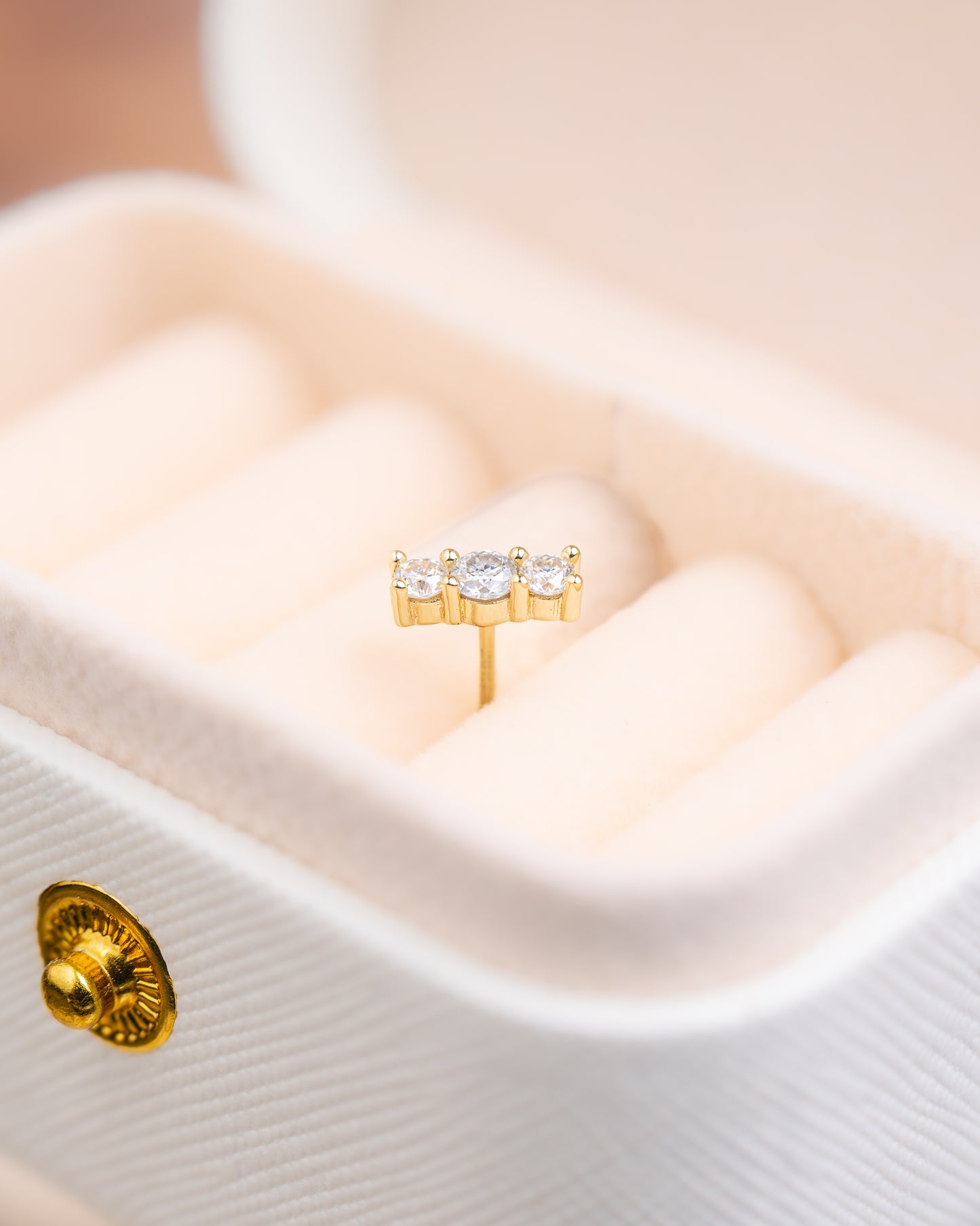 PENDIENTES PLATA LEY 925 GOLD18K MOISSANITAS 1.30CTW