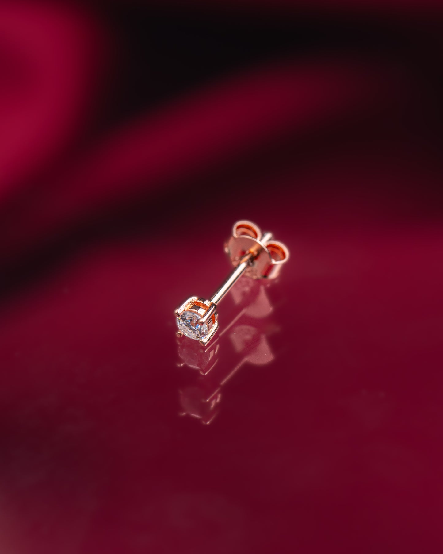 PENDIENTES PLATA LEY 925 ROSEGOLD MOISSANITA