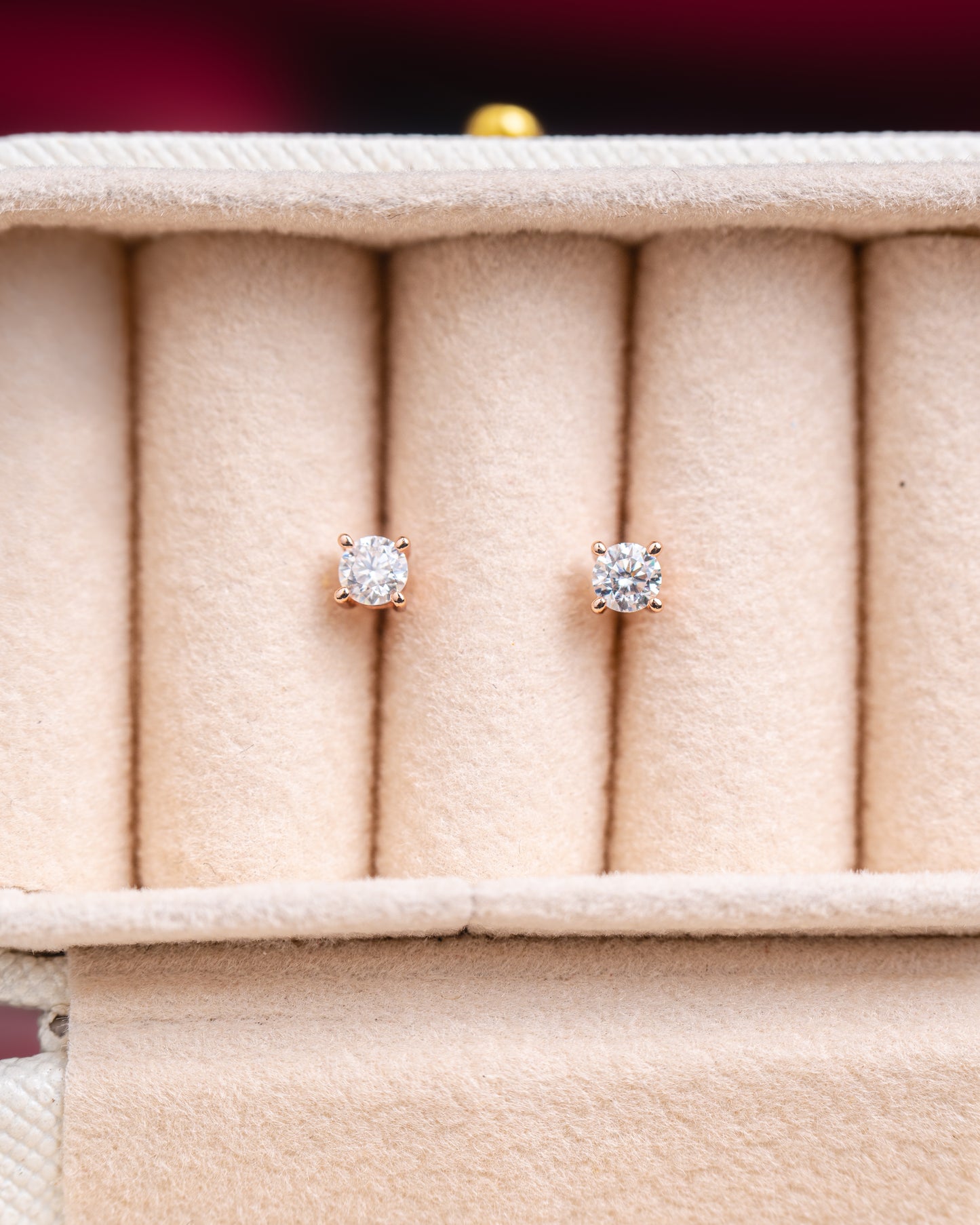 PENDIENTES PLATA LEY 925 ROSEGOLD MOISSANITA