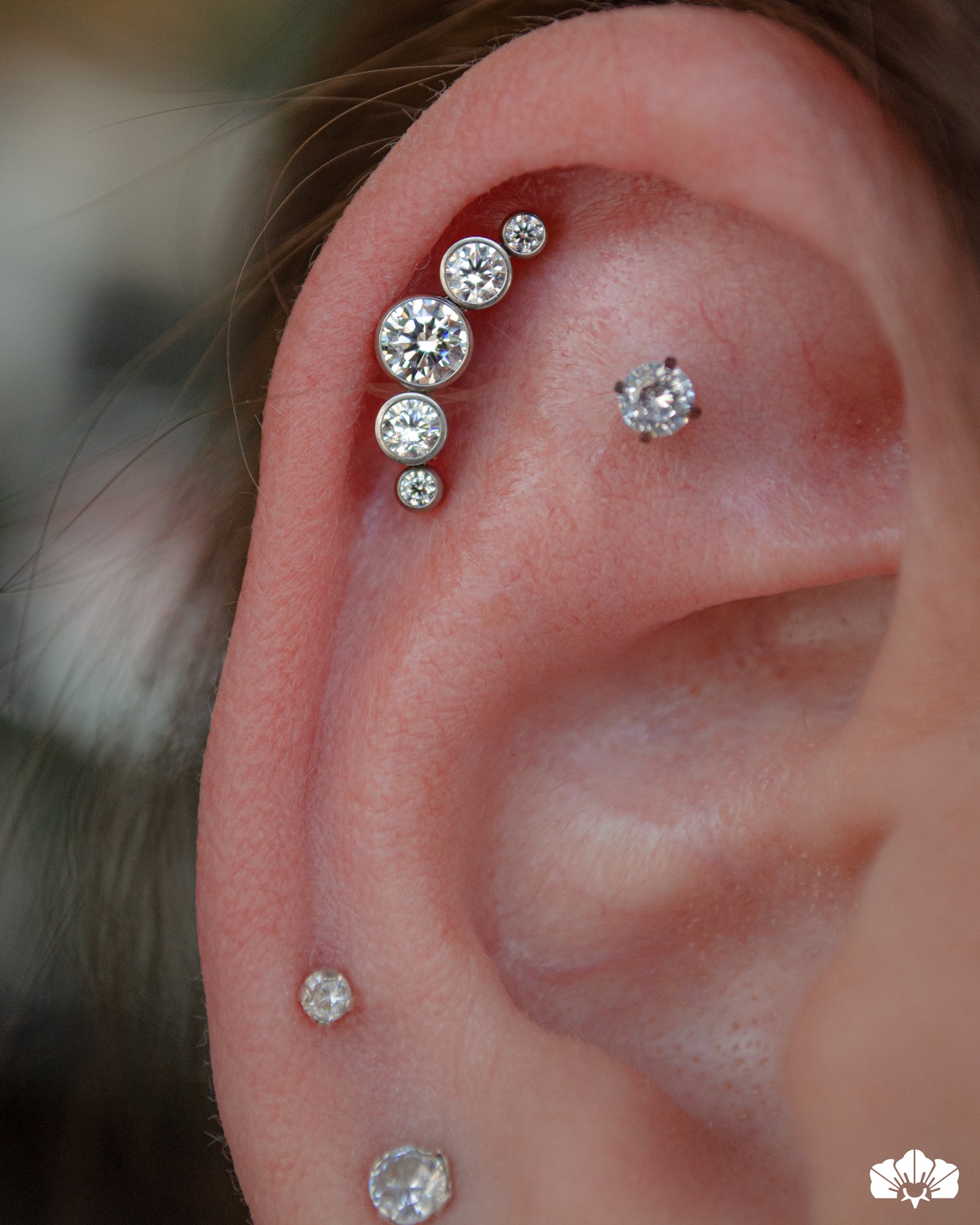 LABRET TITANIO SWAROVSKI BLANCO 3MM