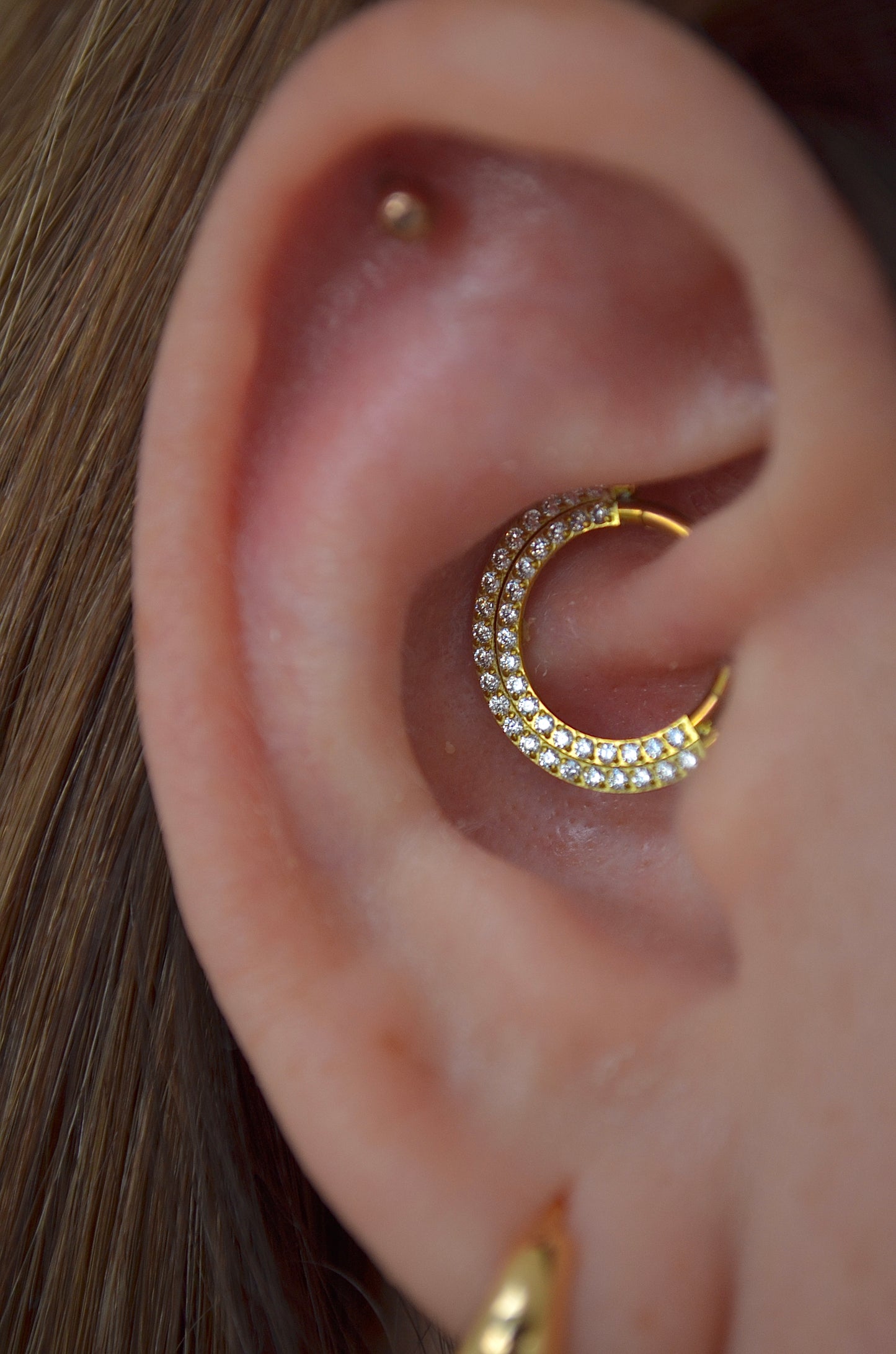 CLICKER TITANIO 10MM DOBLE ARO JUNTOS MINI SWAROVSKI