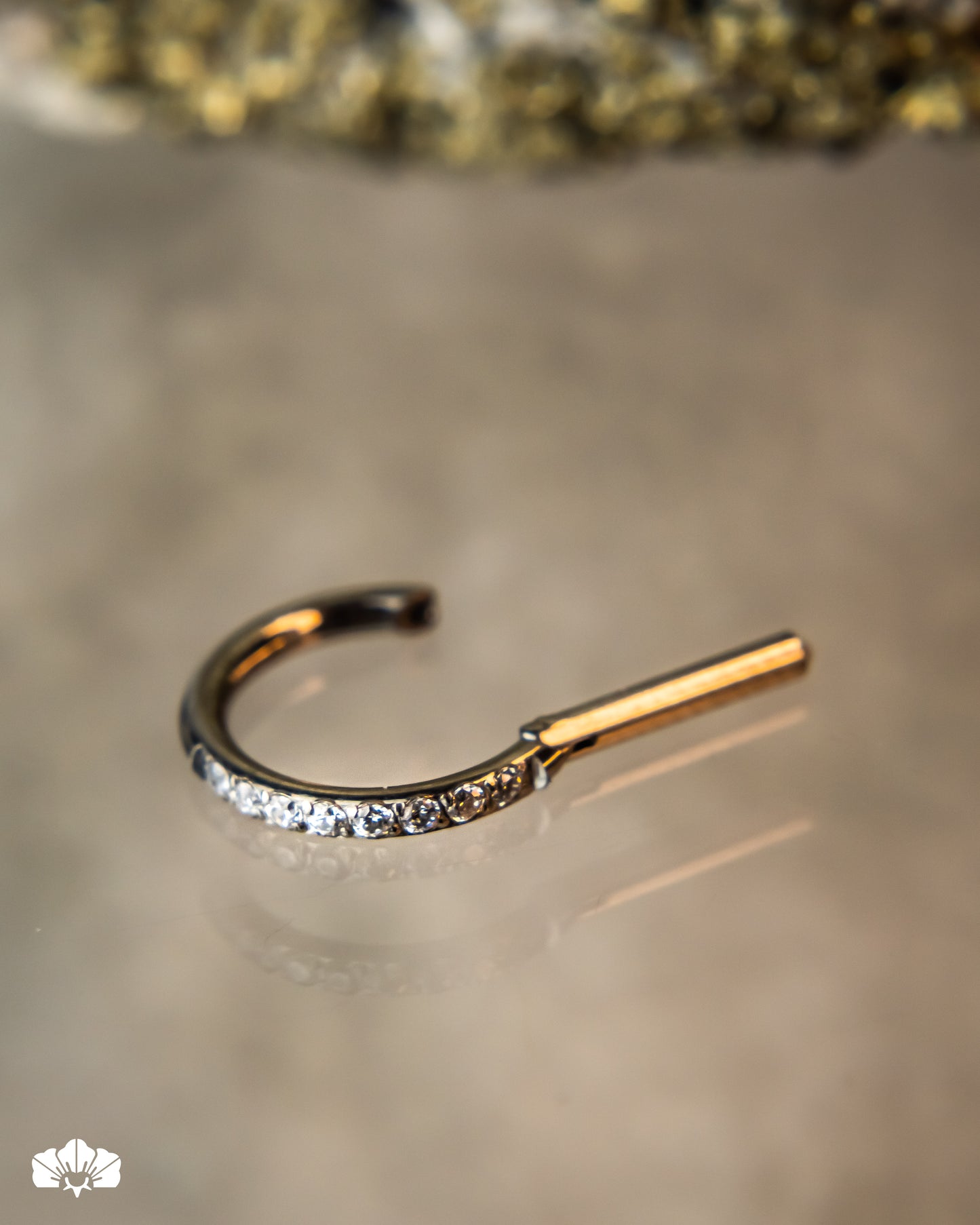 CLICKER D-RING DE 8MM CON MINI SWAROSVKI