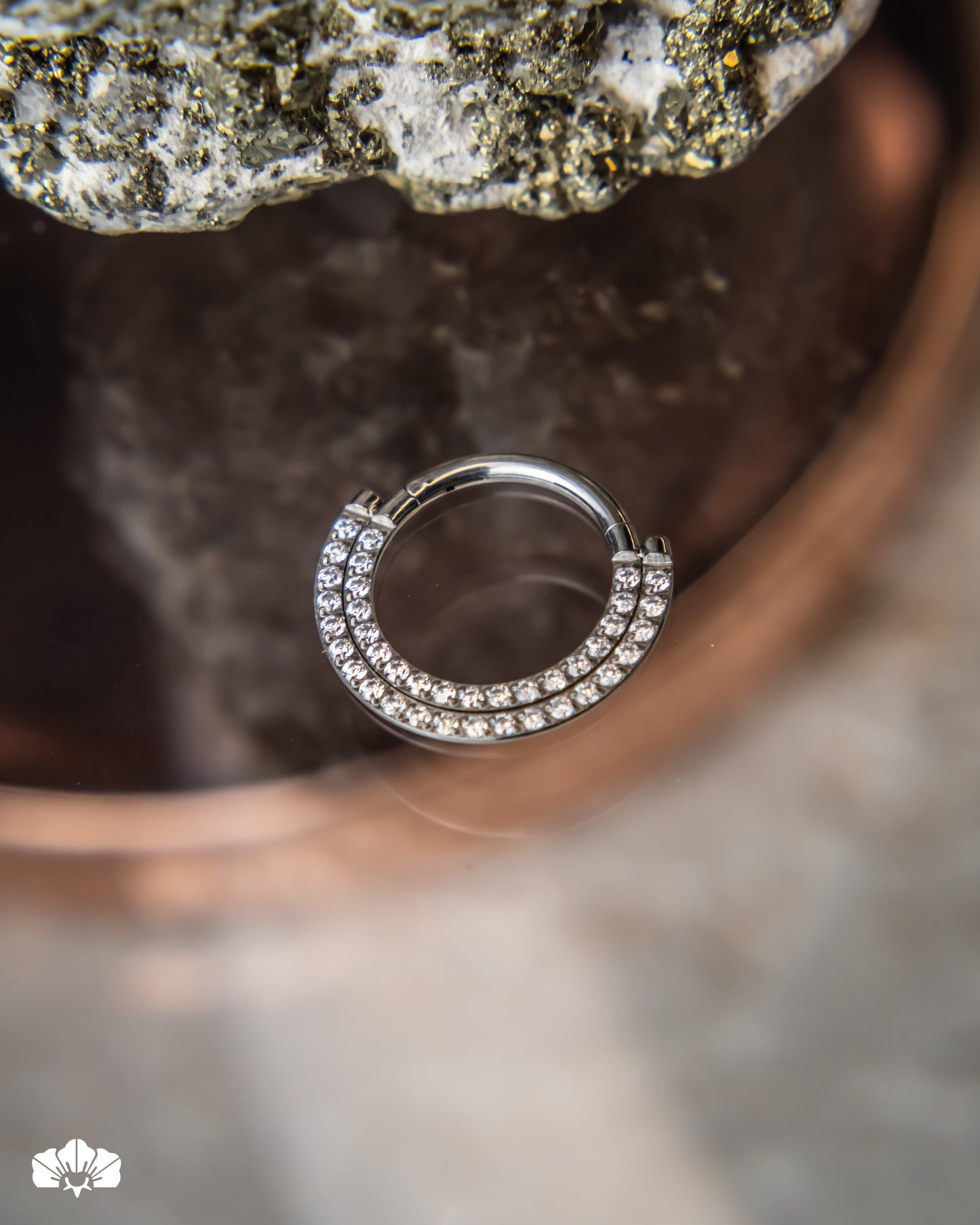 CLICKER TITANIO 10MM DOBLE ARO JUNTOS MINI SWAROVSKI