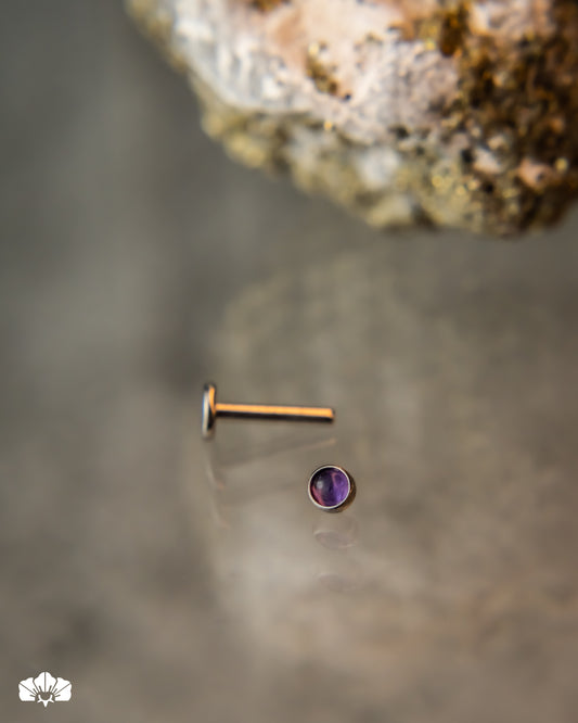LABRET TITANIO PIEDRA AMATISTA 4MM