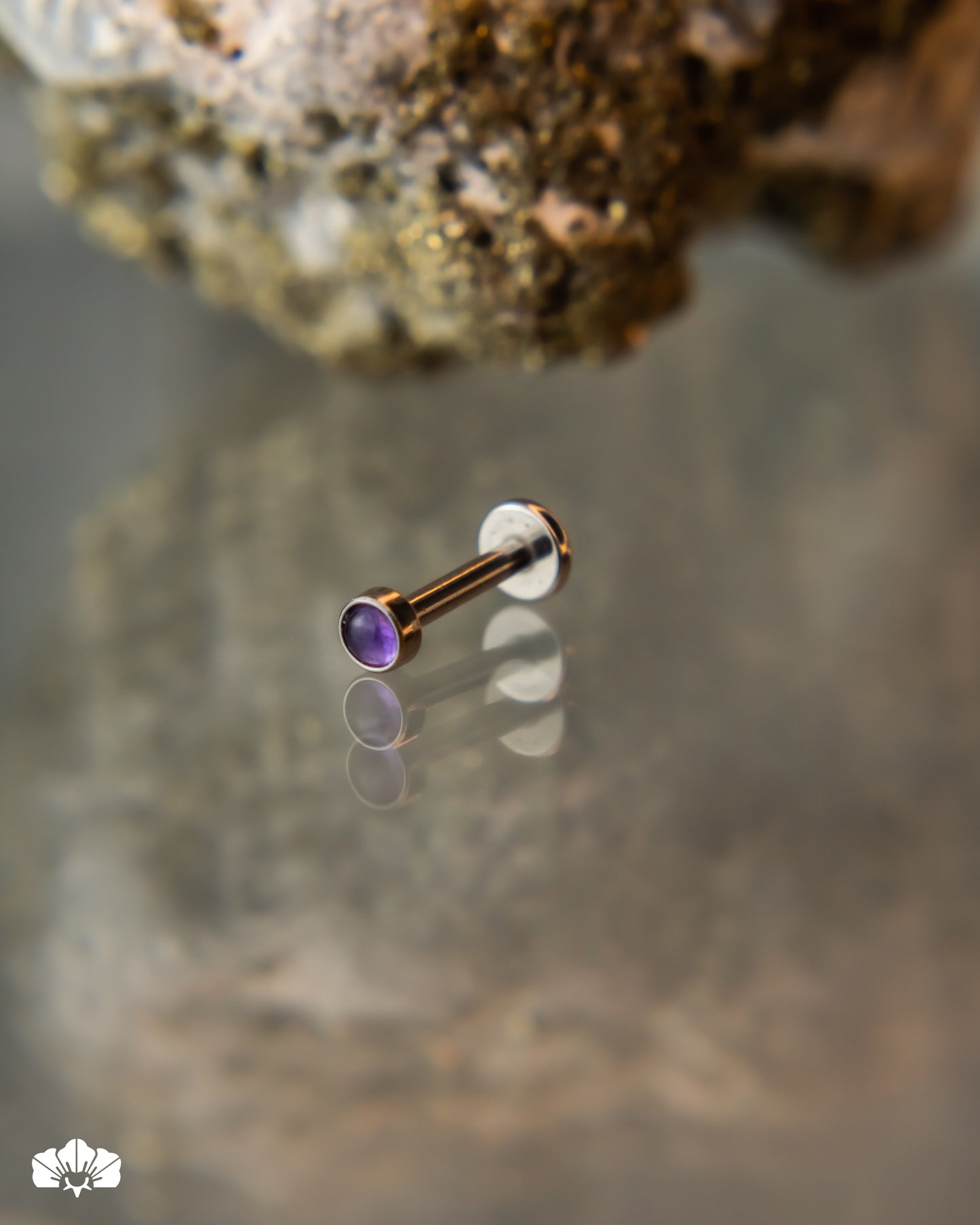 LABRET TITANIO PIEDRA AMATISTA 4MM