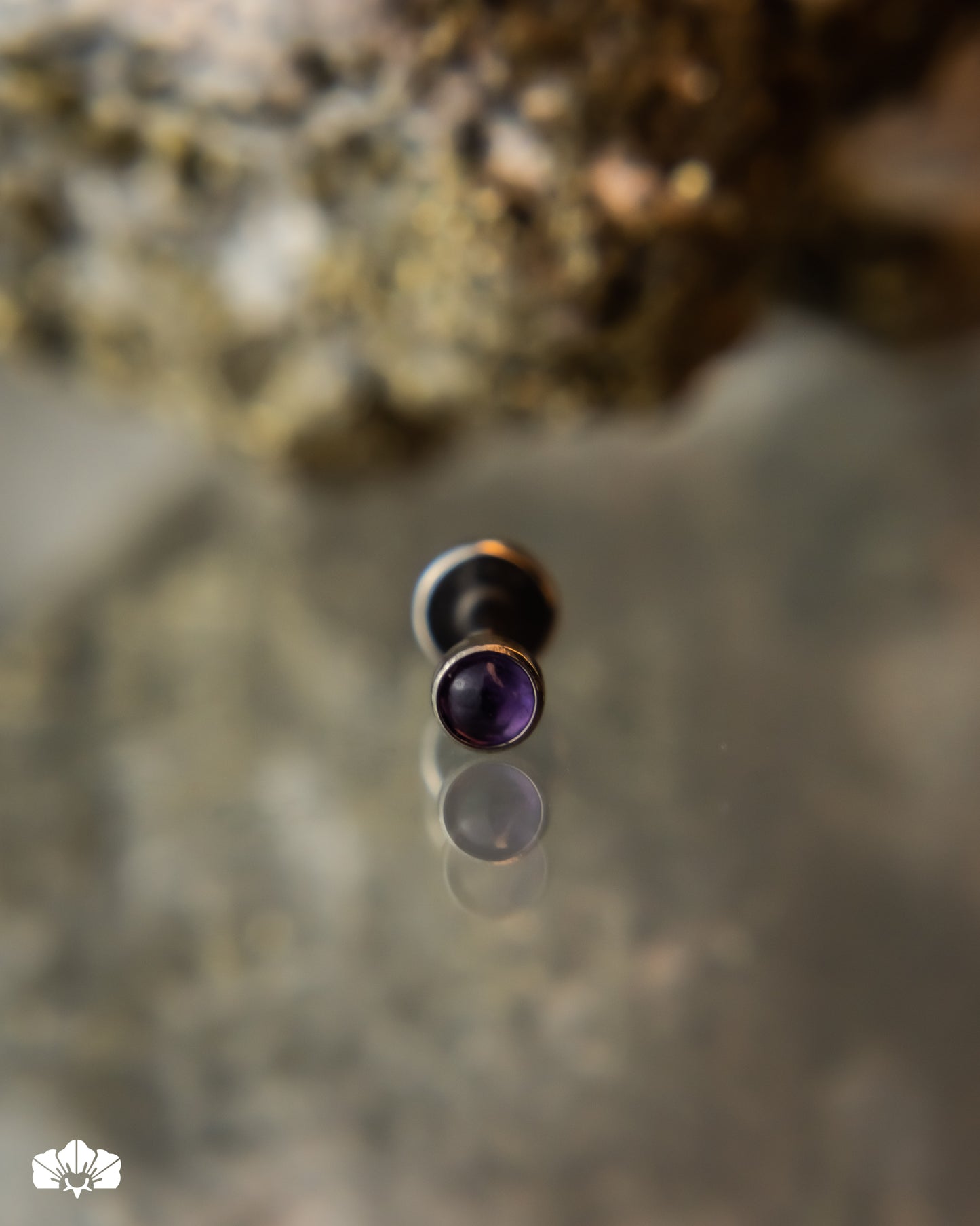LABRET TITANIO PIEDRA AMATISTA 4MM