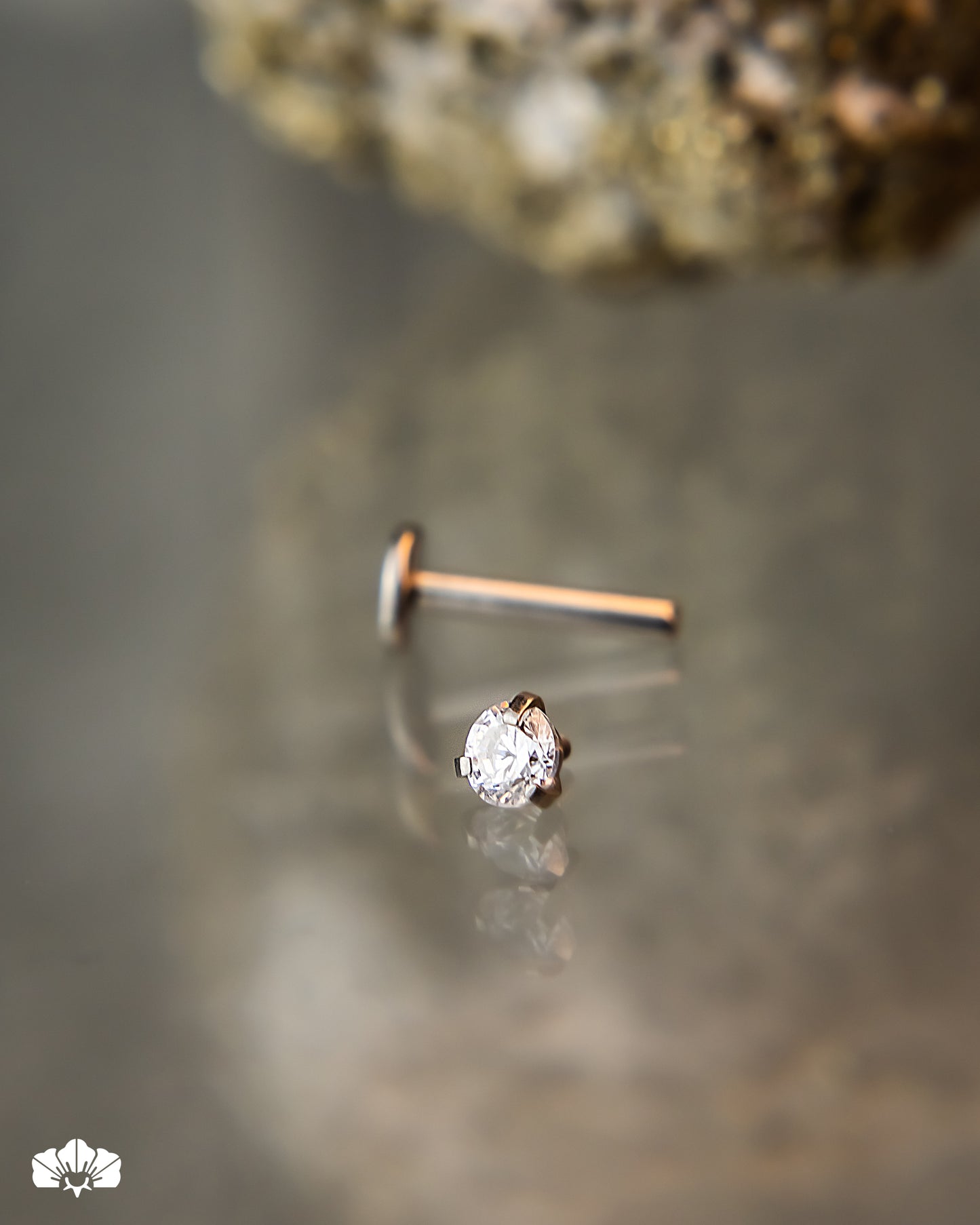 LABRET TITANIO SWAROVSKI BLANCO 3MM