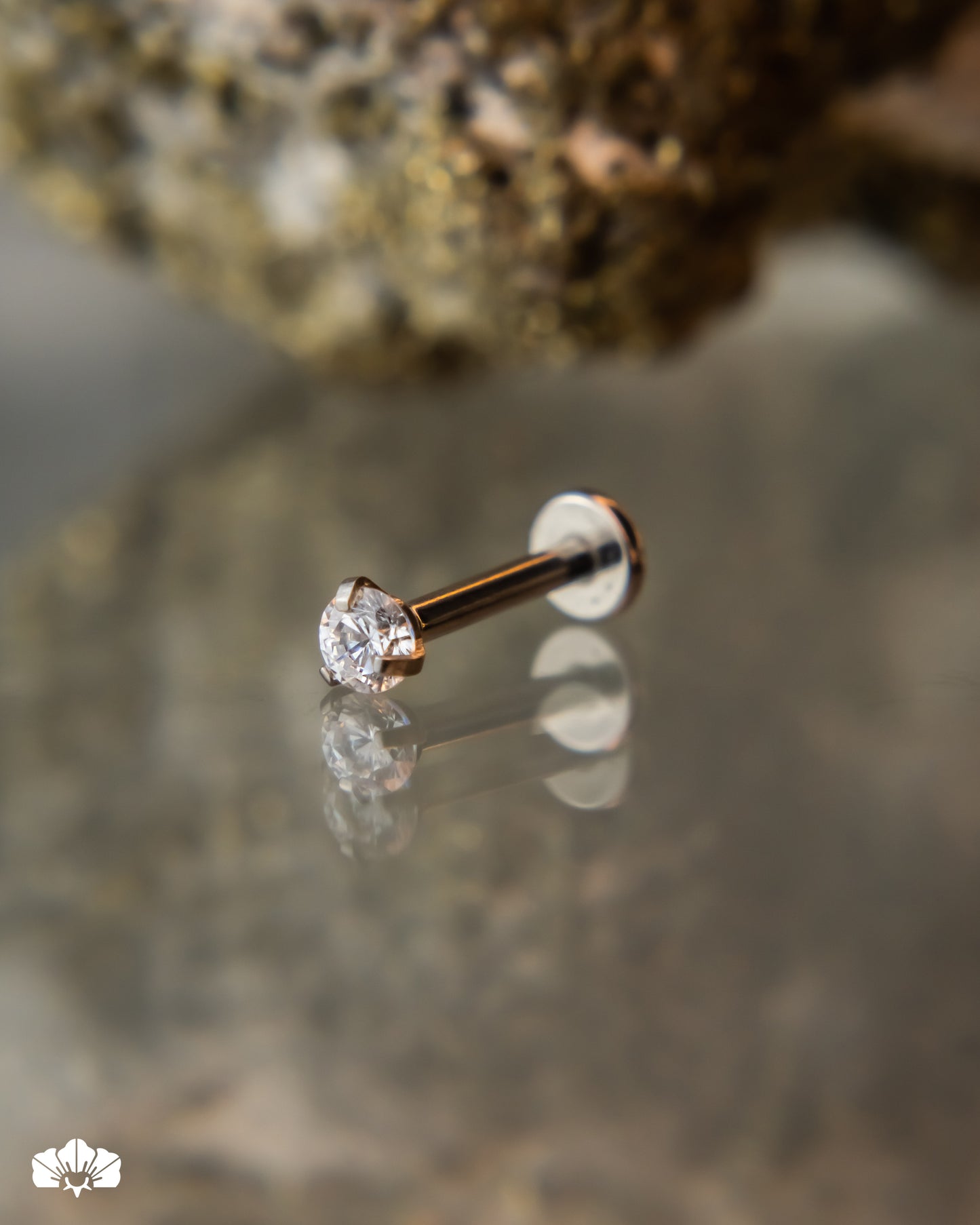 LABRET TITANIO SWAROVSKI BLANCO 3MM