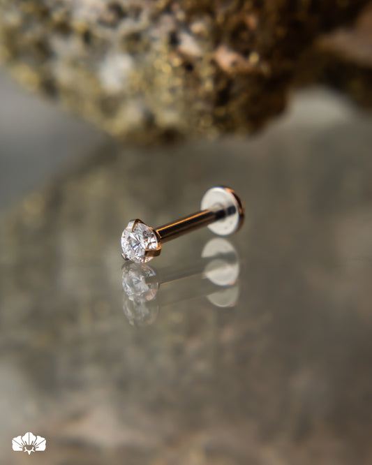 LABRET TITANIO SWAROVSKI BLANCO 3MM