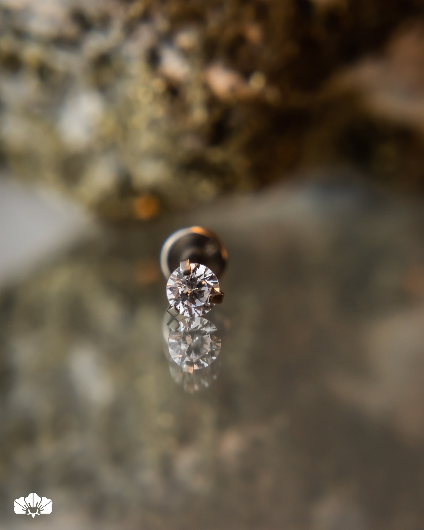 LABRET TITANIO SWAROVSKI BLANCO 3MM