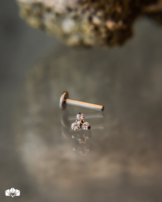 LABRET TITANIO TRINITY SWAROVSKI BLANCO 4.5MM