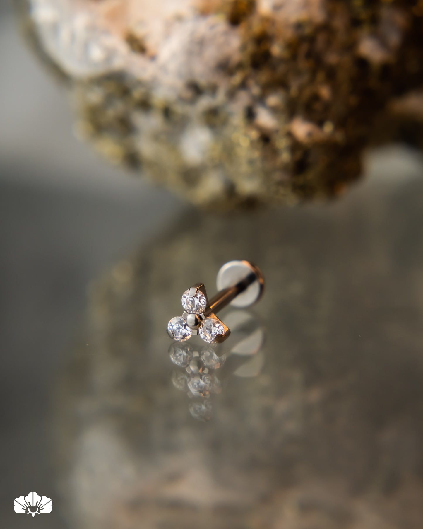 LABRET TITANIO TRINITY SWAROVSKI BLANCO 4.5MM