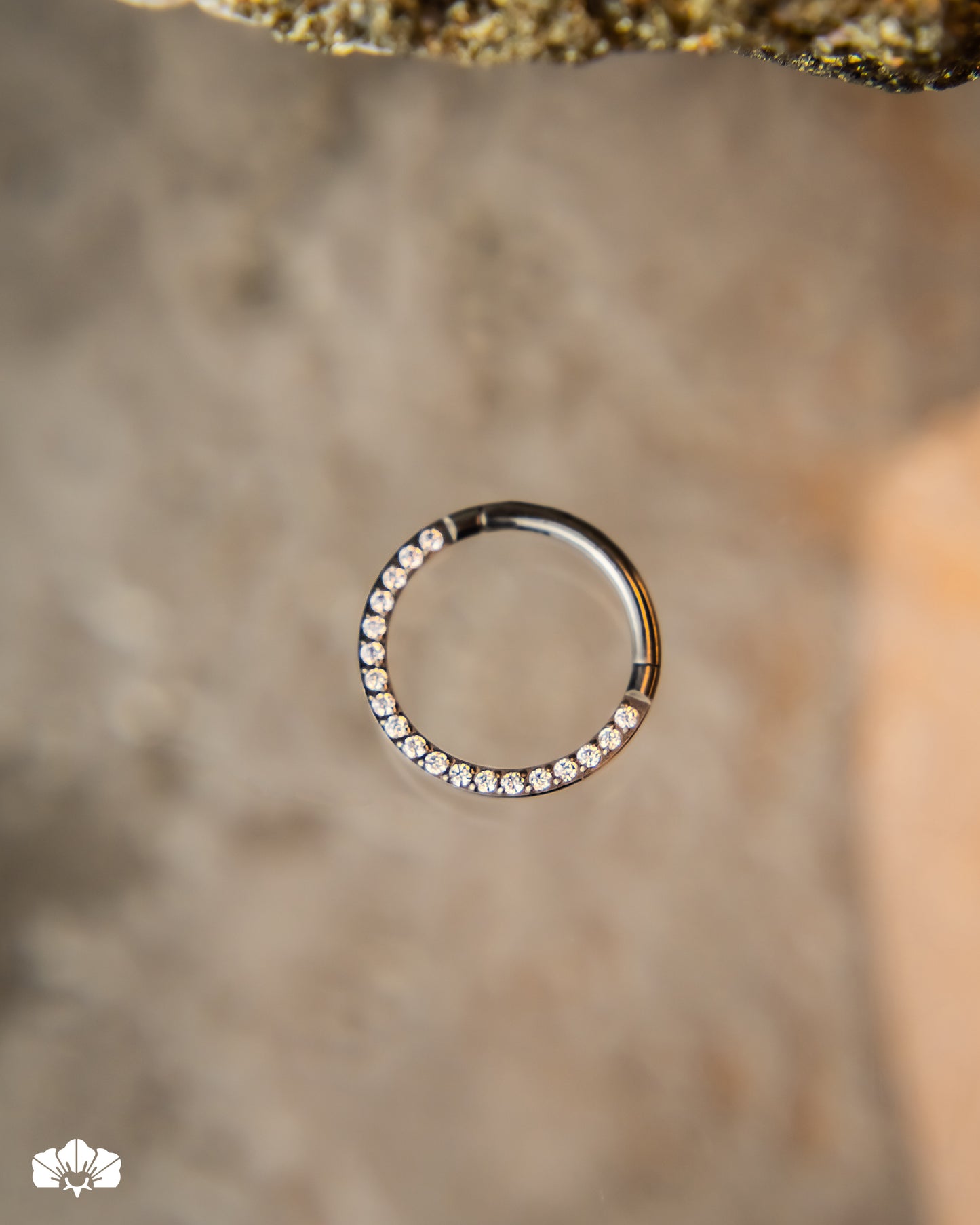 CLICKER EN TITANIO CON CRISTALES MINI SWAROVSKI