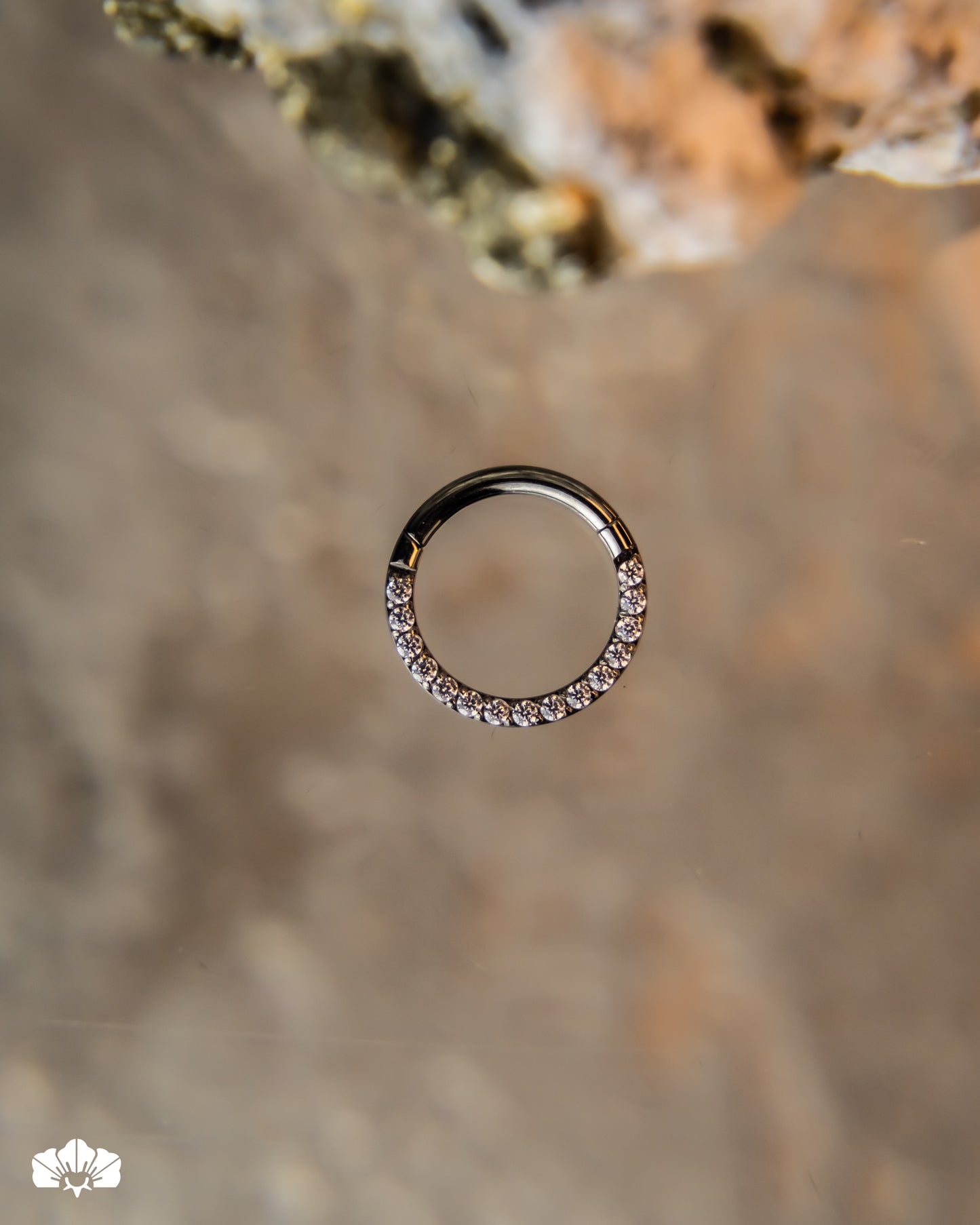 CLICKER EN TITANIO CON CRISTALES MINI SWAROVSKI