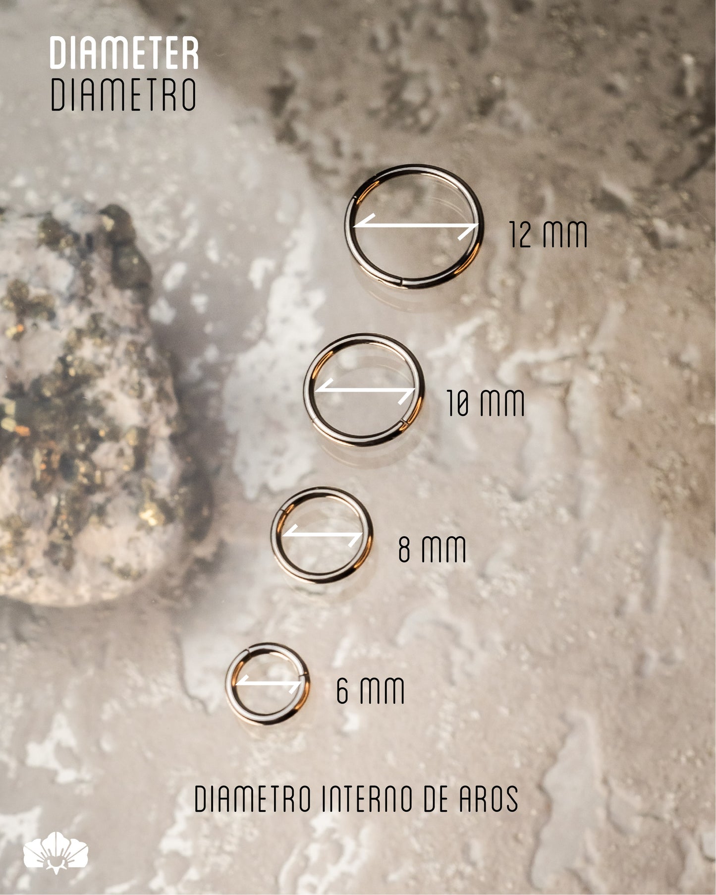 CLICKER D-RING DE 8MM CON MINI SWAROSVKI