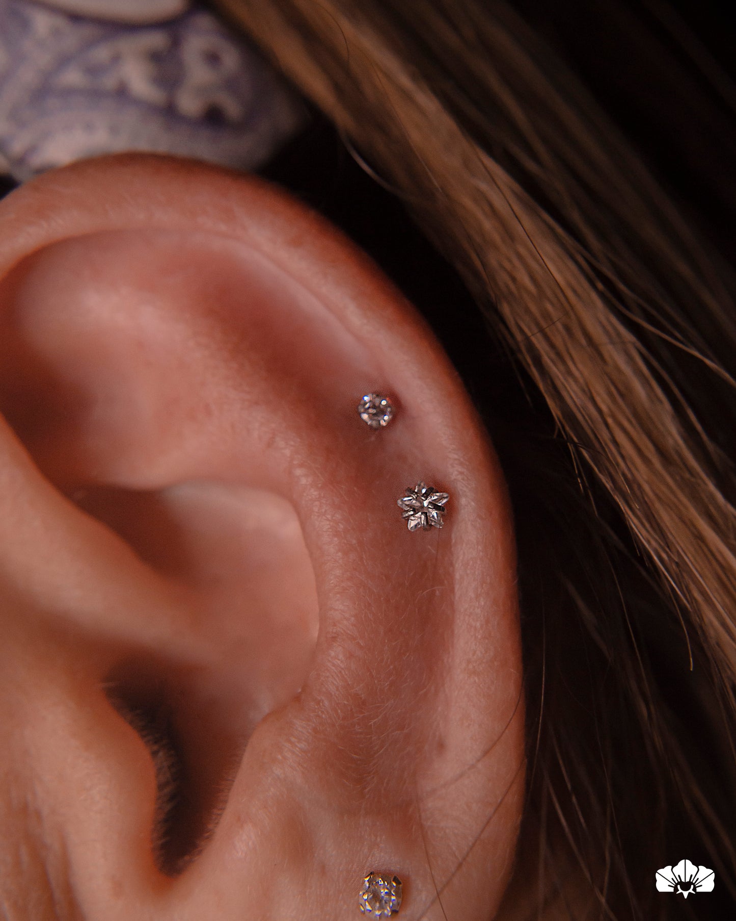 LABRET TITANIO ESTRELLA SWAROVSKI BLANCO DE 3MM