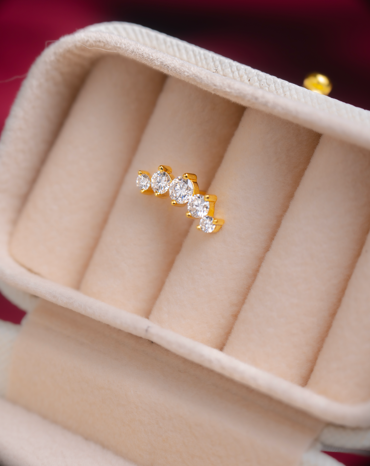 PENDIENTES PLATA LEY 925 GOLD18K CLUSTER MOISSANITAS