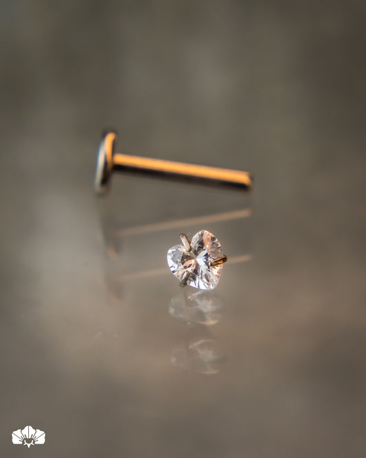 LABRET TITANIO SWAROVSKI CORAZON DE 3MM