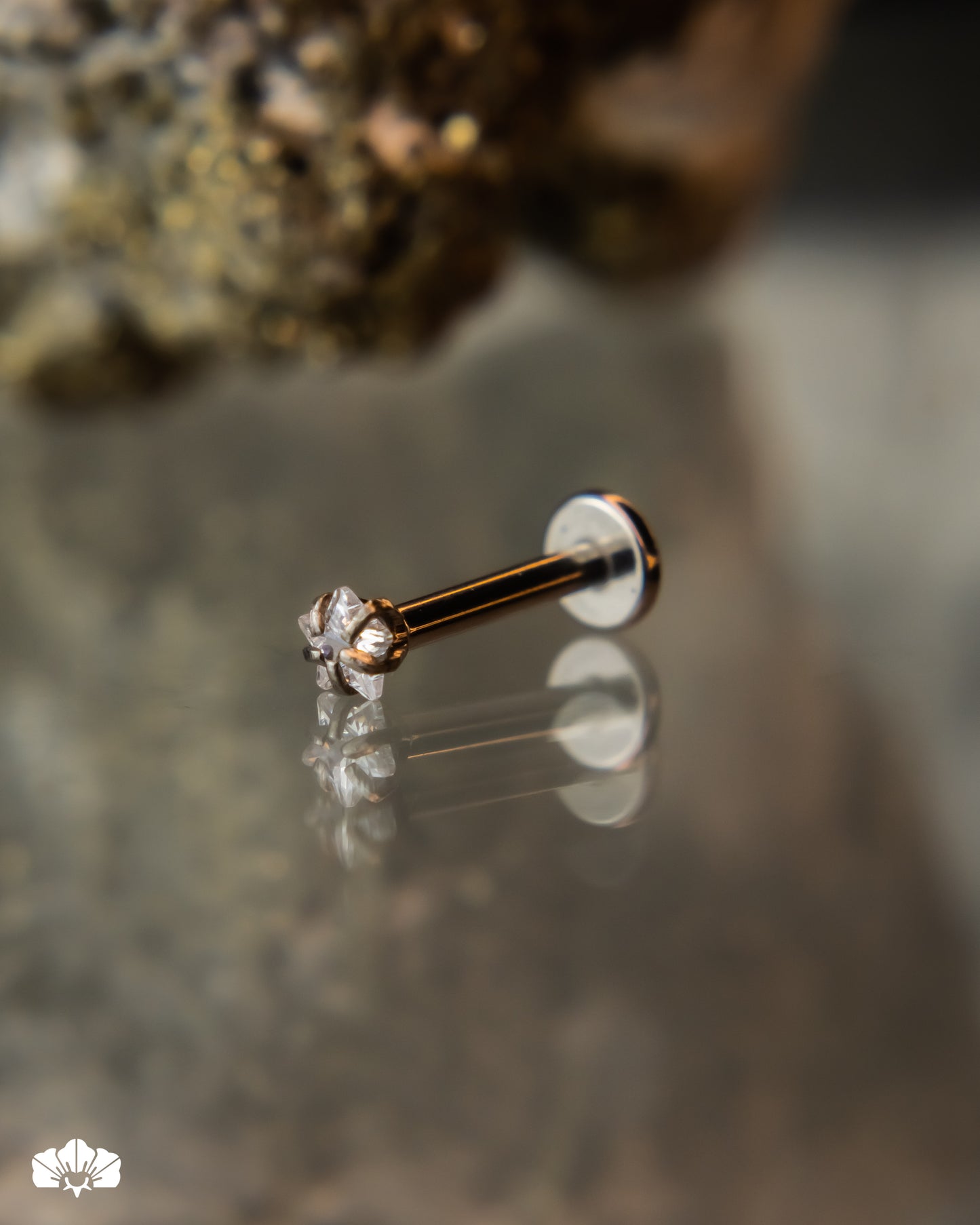 LABRET TITANIO ESTRELLA SWAROVSKI BLANCO DE 3MM