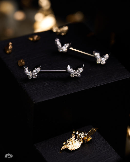 PEZONERA EN TITANIO CON MARIPOSAS Y SWAROVSKI