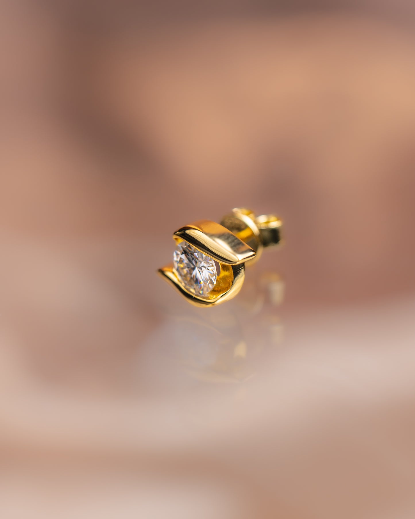 PENDIENTES PLATA LEY GOLD18K 925 MOISSANITA 1.0CTW