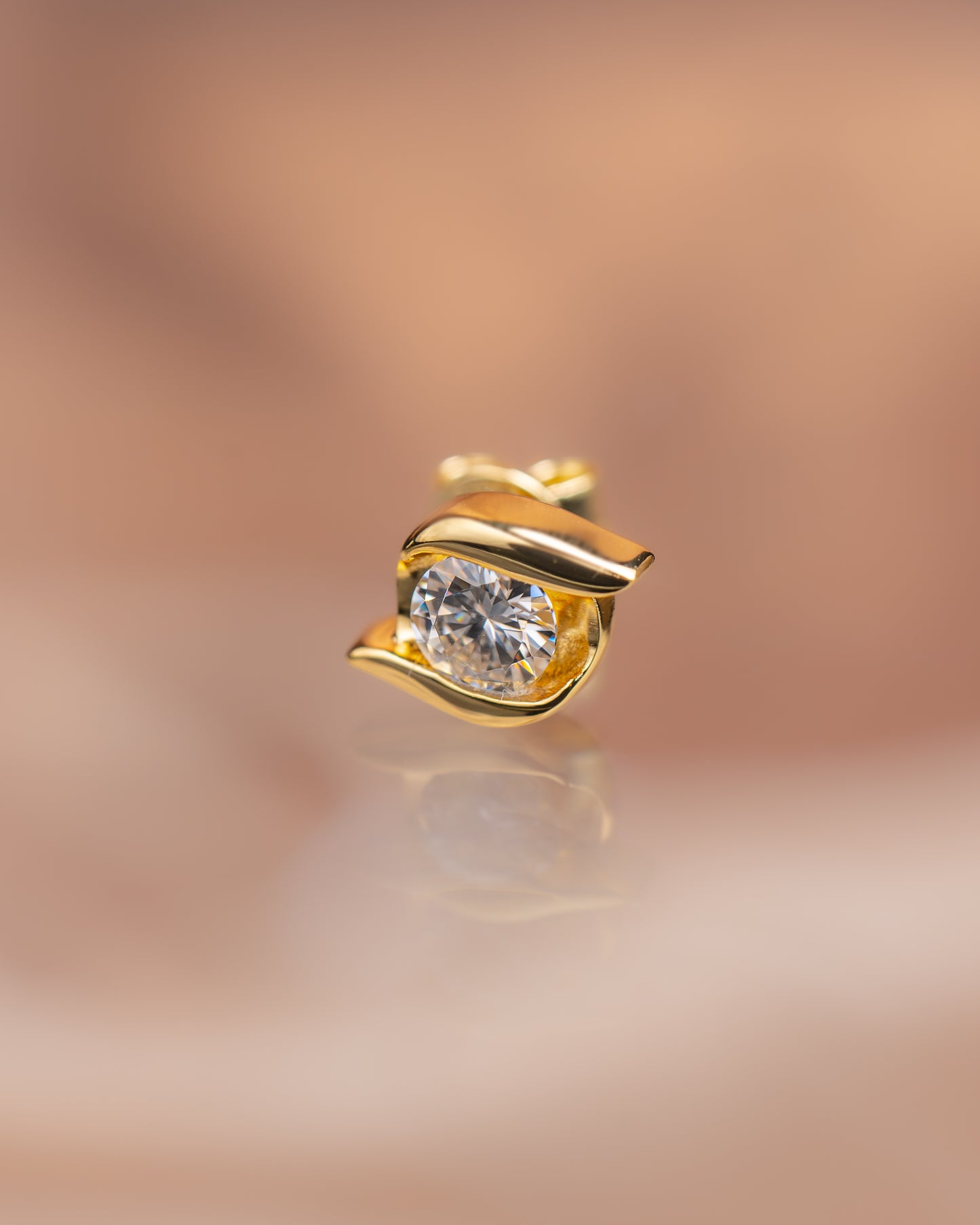 PENDIENTES PLATA LEY GOLD18K 925 MOISSANITA 1.0CTW