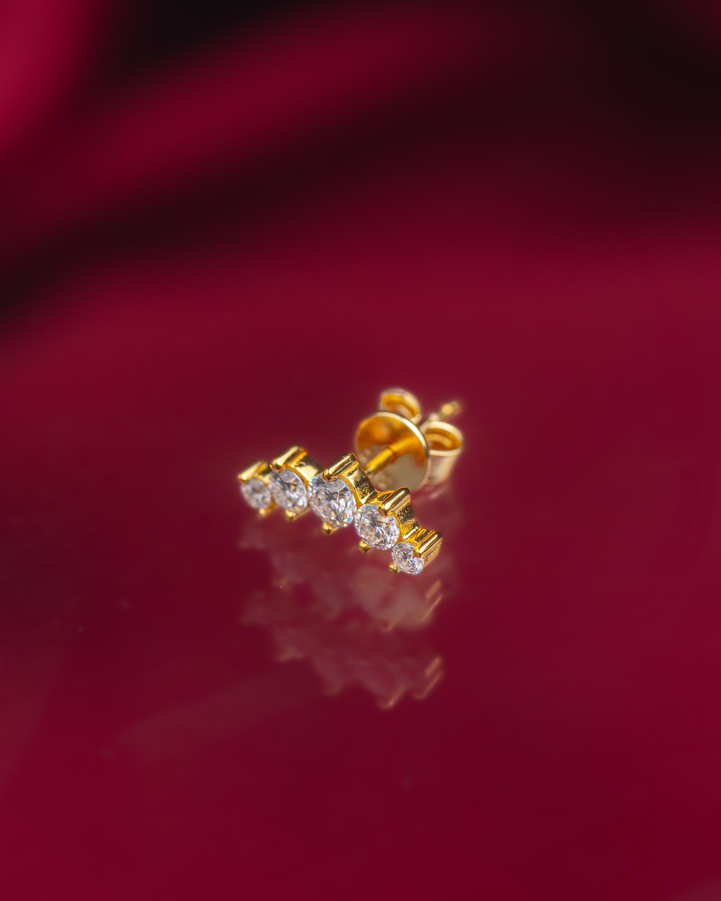 PENDIENTES PLATA LEY 925 GOLD18K CLUSTER MOISSANITAS