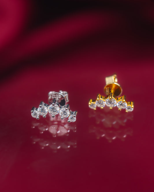 PENDIENTES PLATA LEY 925 CLUSTER MOISSANITAS