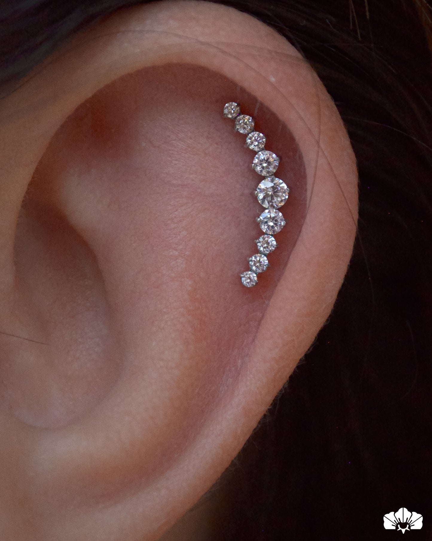 CLUSTER TITANIO MINI SWAROVSKI PRONG SET