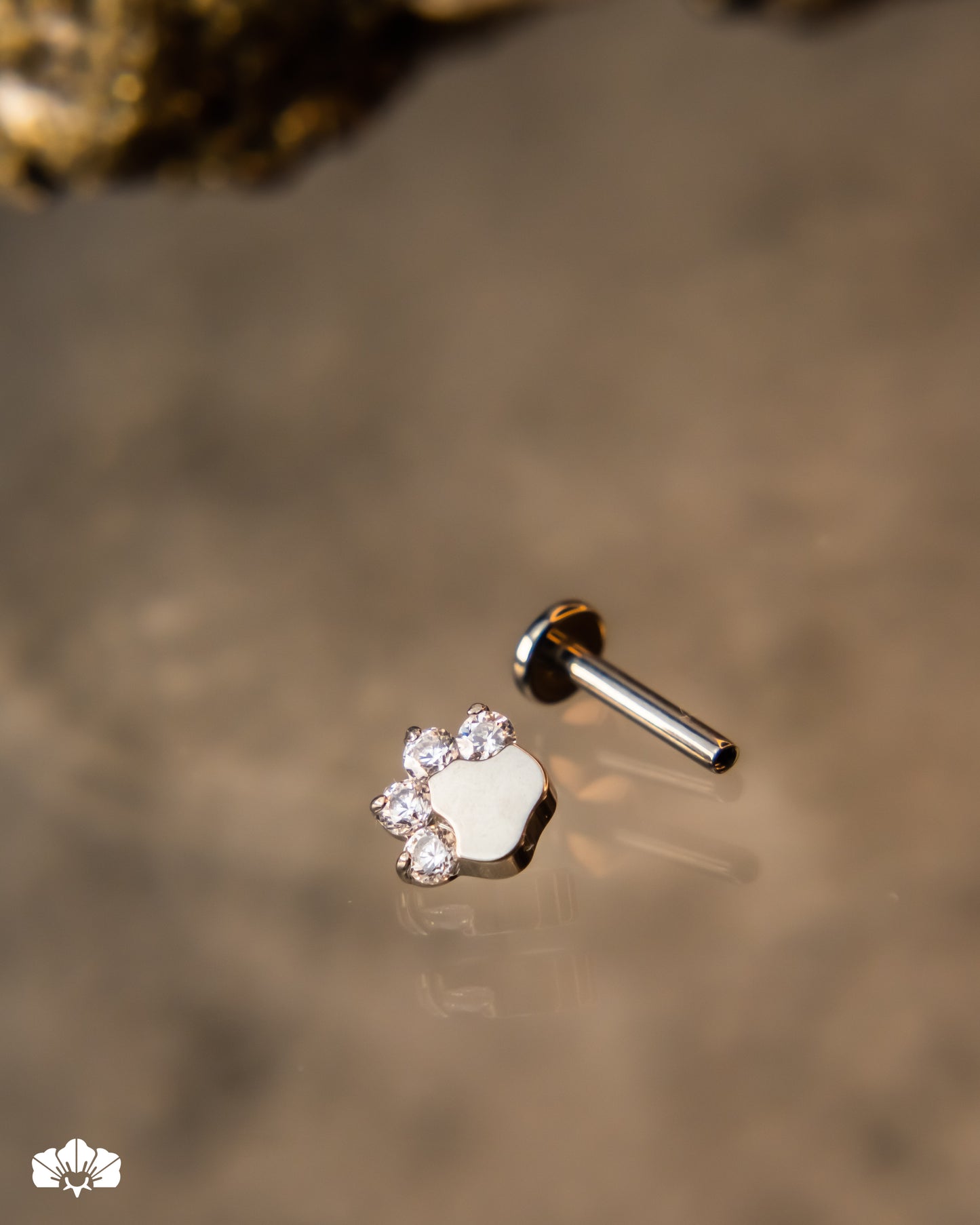LABRET TITANIO HUELLA CON CRISTAL SWAROVSKI