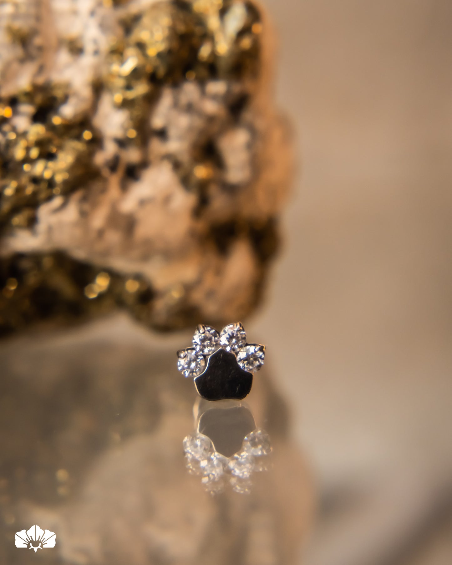 LABRET TITANIO HUELLA CON CRISTAL SWAROVSKI