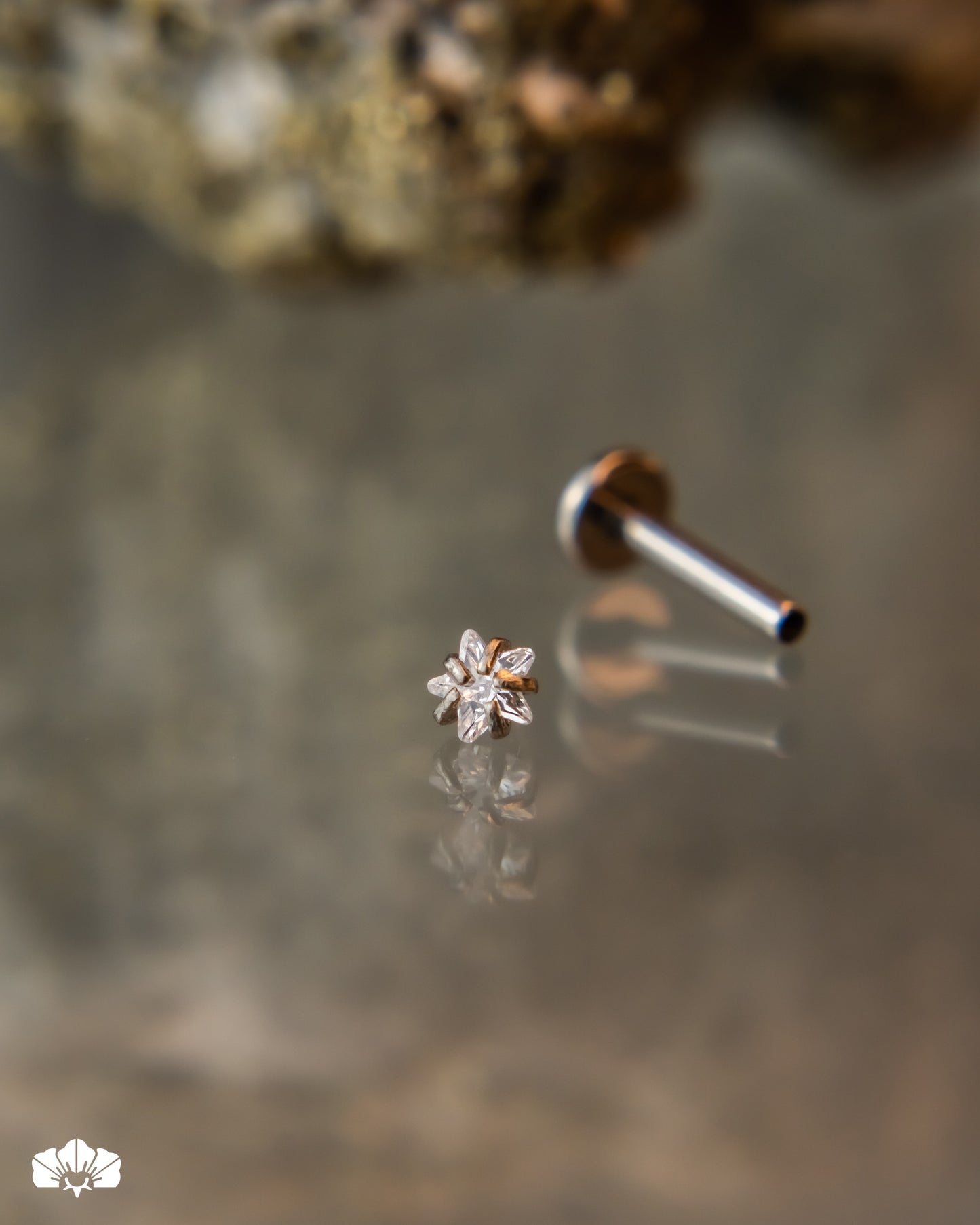LABRET TITANIO ESTRELLA SWAROVSKI BLANCO DE 3MM