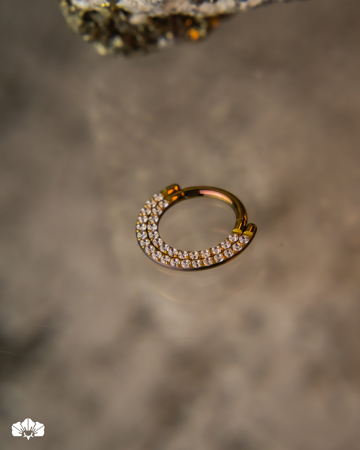 CLICKER TITANIO 10MM DOBLE ARO JUNTOS MINI SWAROVSKI